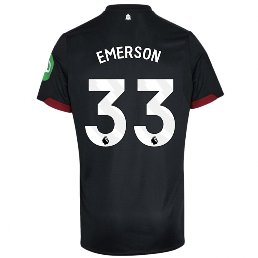 Kids Football Emerson Palmieri #33 Black White Away Jersey 2024/25 T-Shirt Australia