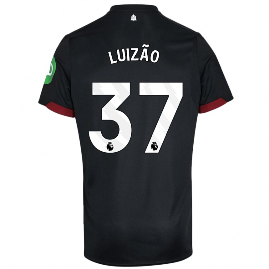 Kids Football Luizão #37 Black White Away Jersey 2024/25 T-Shirt Australia