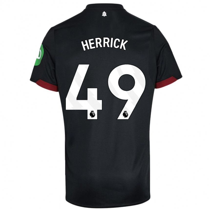 Kids Football Finlay Herrick #49 Black White Away Jersey 2024/25 T-Shirt Australia