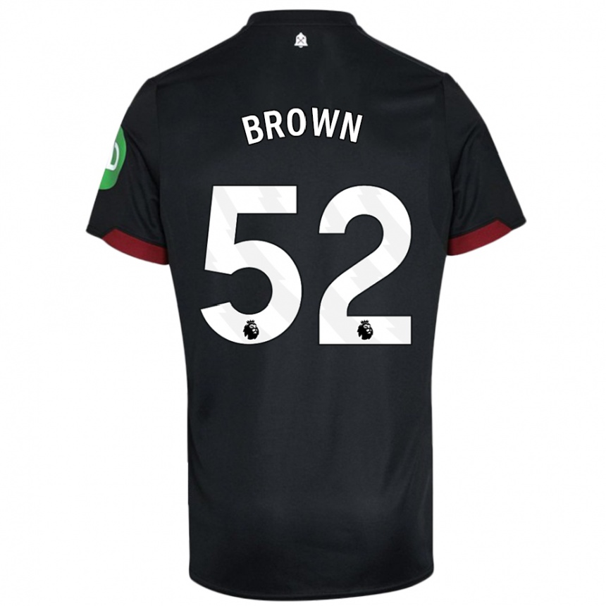 Kids Football Luis Brown #52 Black White Away Jersey 2024/25 T-Shirt Australia