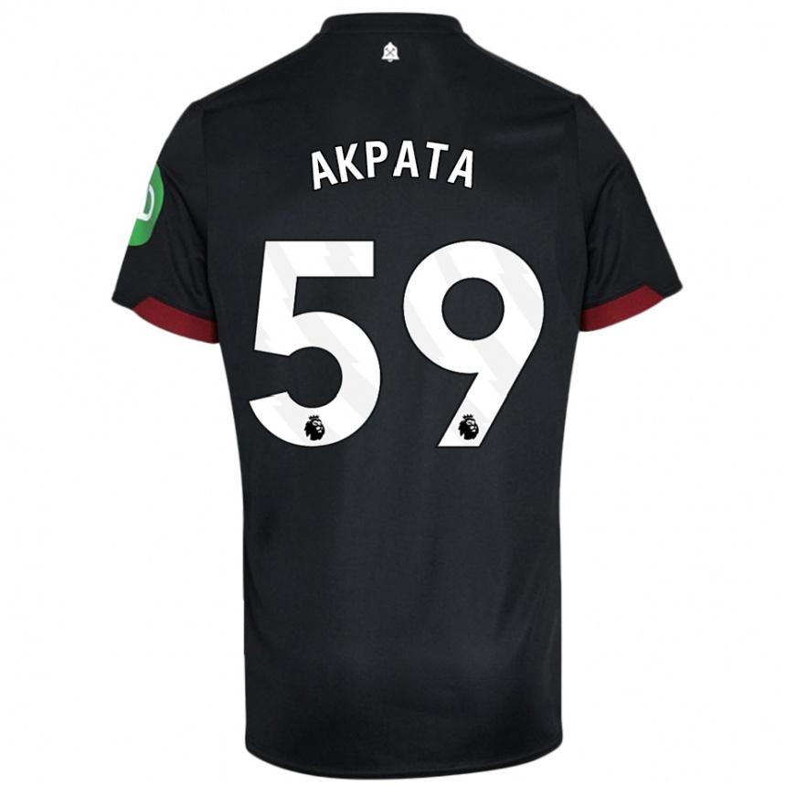 Kids Football Tyron Akpata #59 Black White Away Jersey 2024/25 T-Shirt Australia