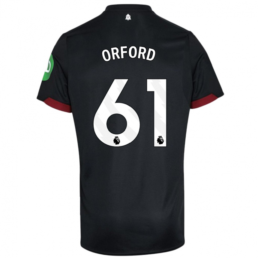 Kids Football Lewis Orford #61 Black White Away Jersey 2024/25 T-Shirt Australia