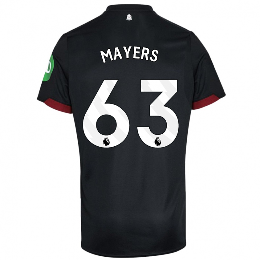 Kids Football Ezra Mayers #63 Black White Away Jersey 2024/25 T-Shirt Australia