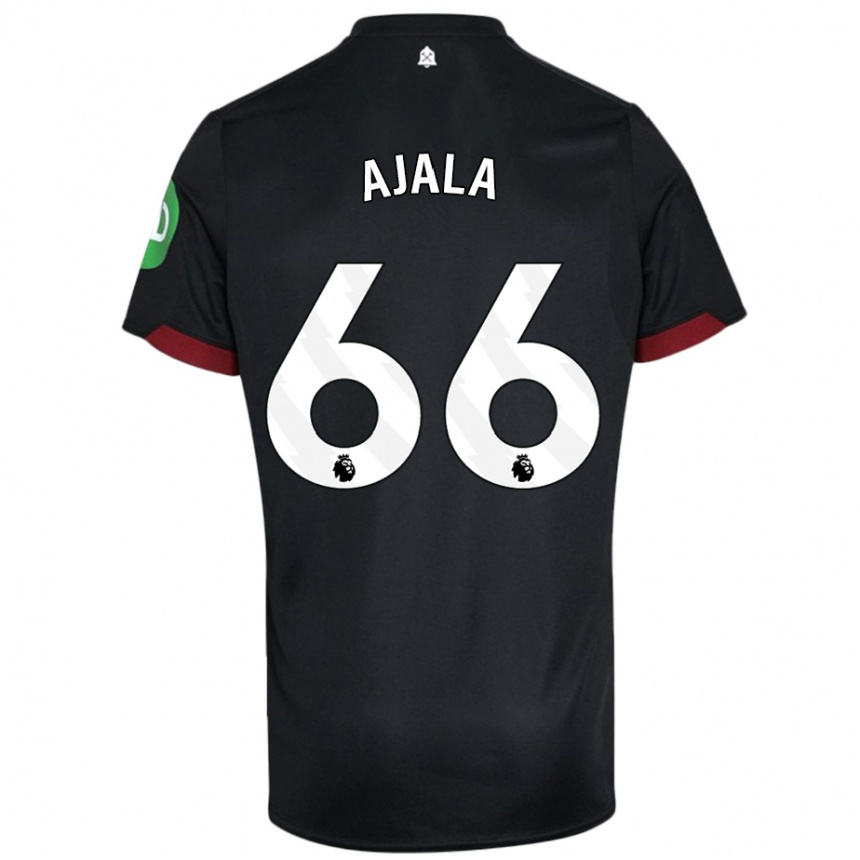 Kids Football Joshua Ajala #66 Black White Away Jersey 2024/25 T-Shirt Australia