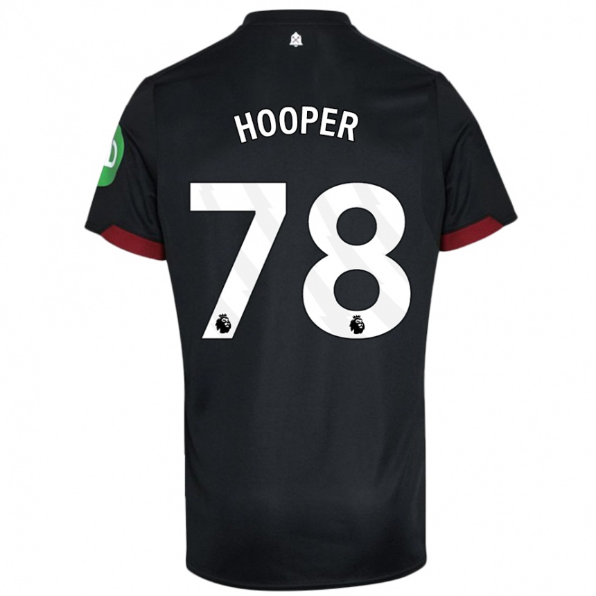 Kids Football Finley Hooper #78 Black White Away Jersey 2024/25 T-Shirt Australia