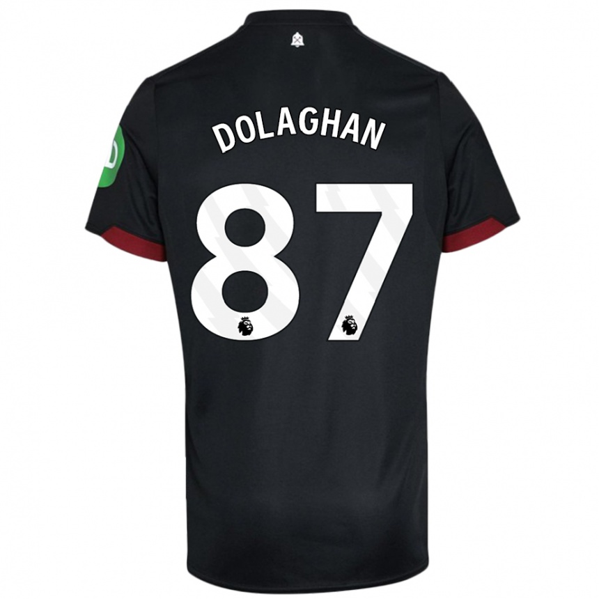 Kids Football Brad Dolaghan #87 Black White Away Jersey 2024/25 T-Shirt Australia