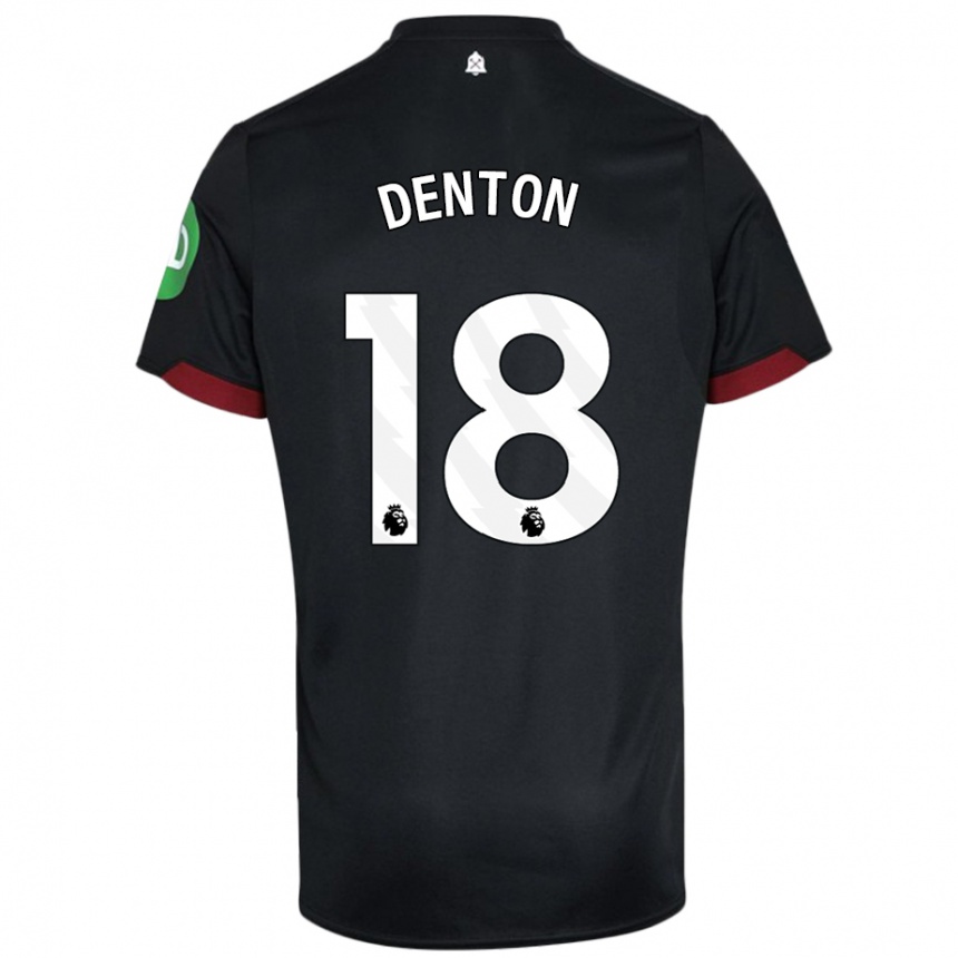 Kids Football Anouk Denton #18 Black White Away Jersey 2024/25 T-Shirt Australia