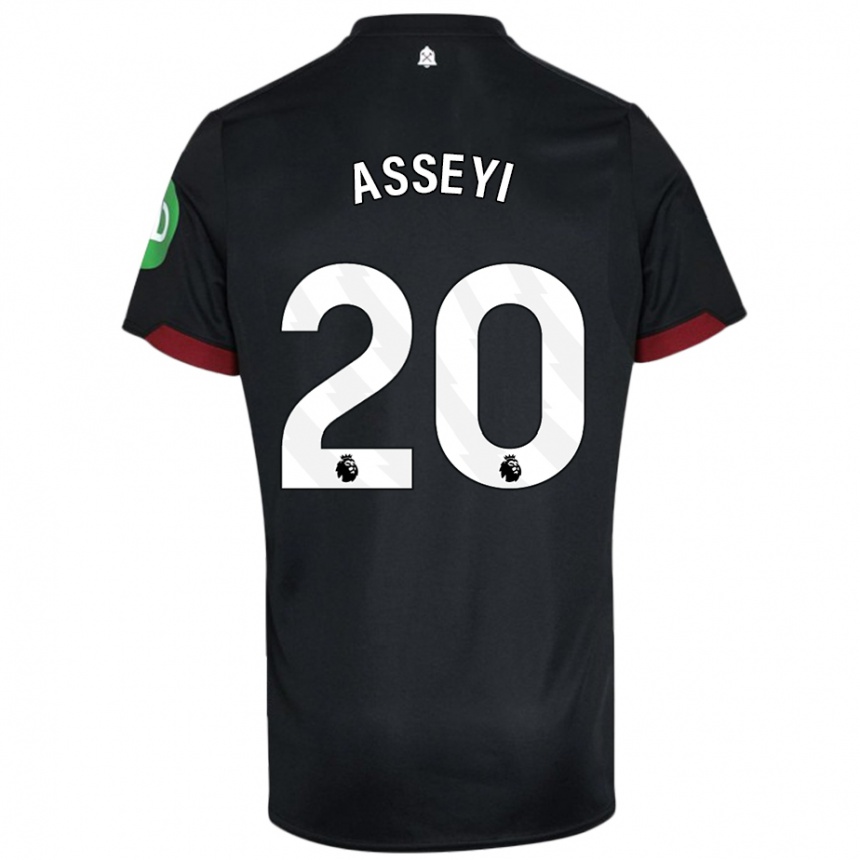 Kids Football Viviane Asseyi #20 Black White Away Jersey 2024/25 T-Shirt Australia