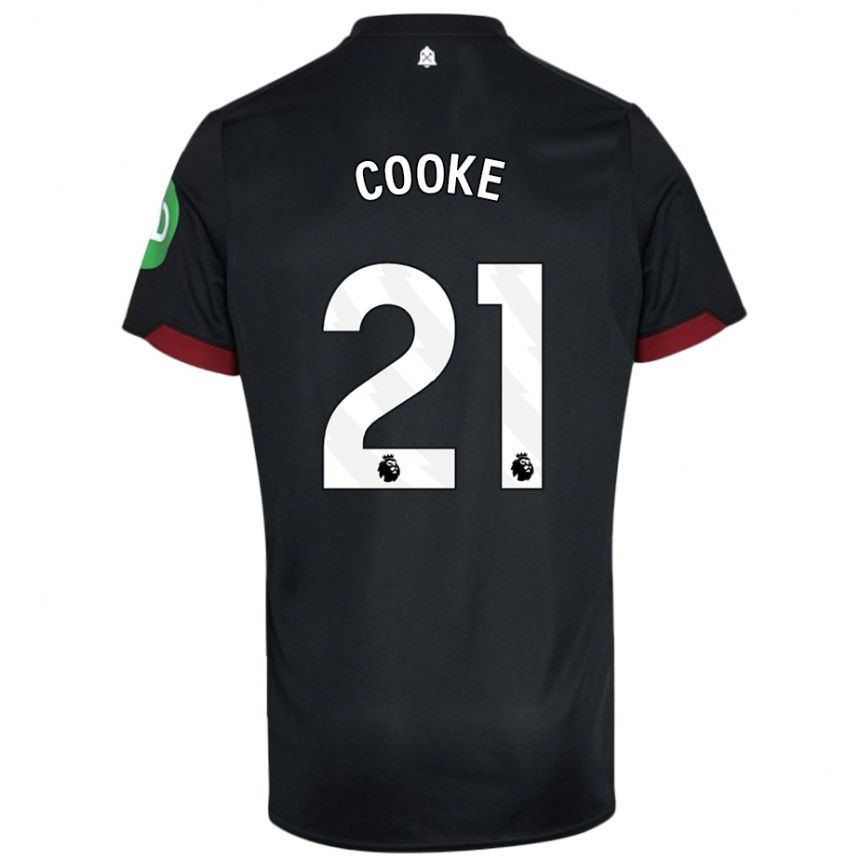 Kids Football Shannon Cooke #21 Black White Away Jersey 2024/25 T-Shirt Australia