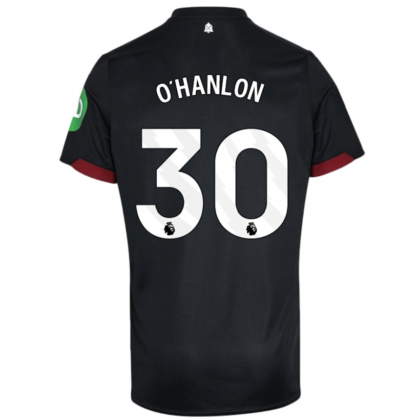 Kids Football Katie O'hanlon #30 Black White Away Jersey 2024/25 T-Shirt Australia