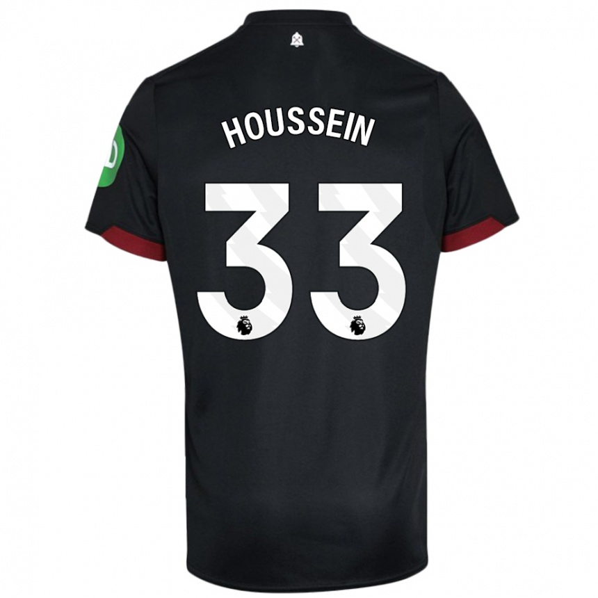 Kids Football Halle Houssein #33 Black White Away Jersey 2024/25 T-Shirt Australia