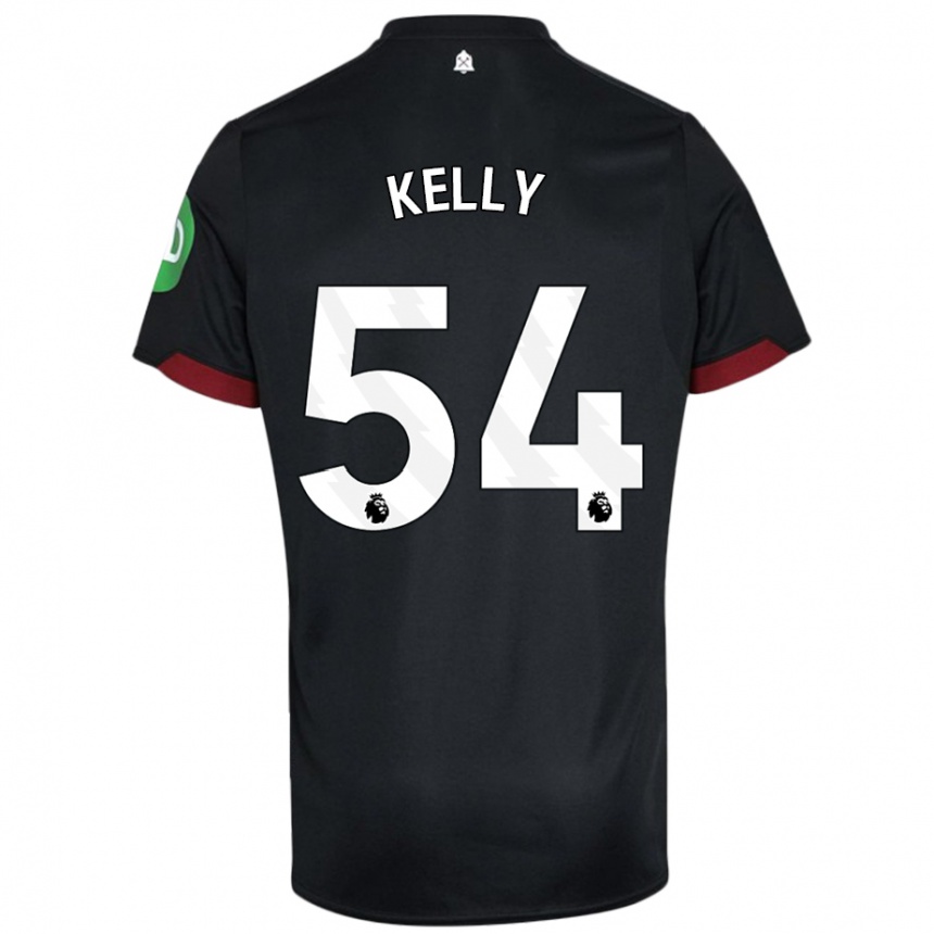 Kids Football Patrick Kelly #54 Black White Away Jersey 2024/25 T-Shirt Australia