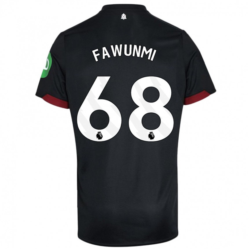 Kids Football Favour Fawunmi #68 Black White Away Jersey 2024/25 T-Shirt Australia