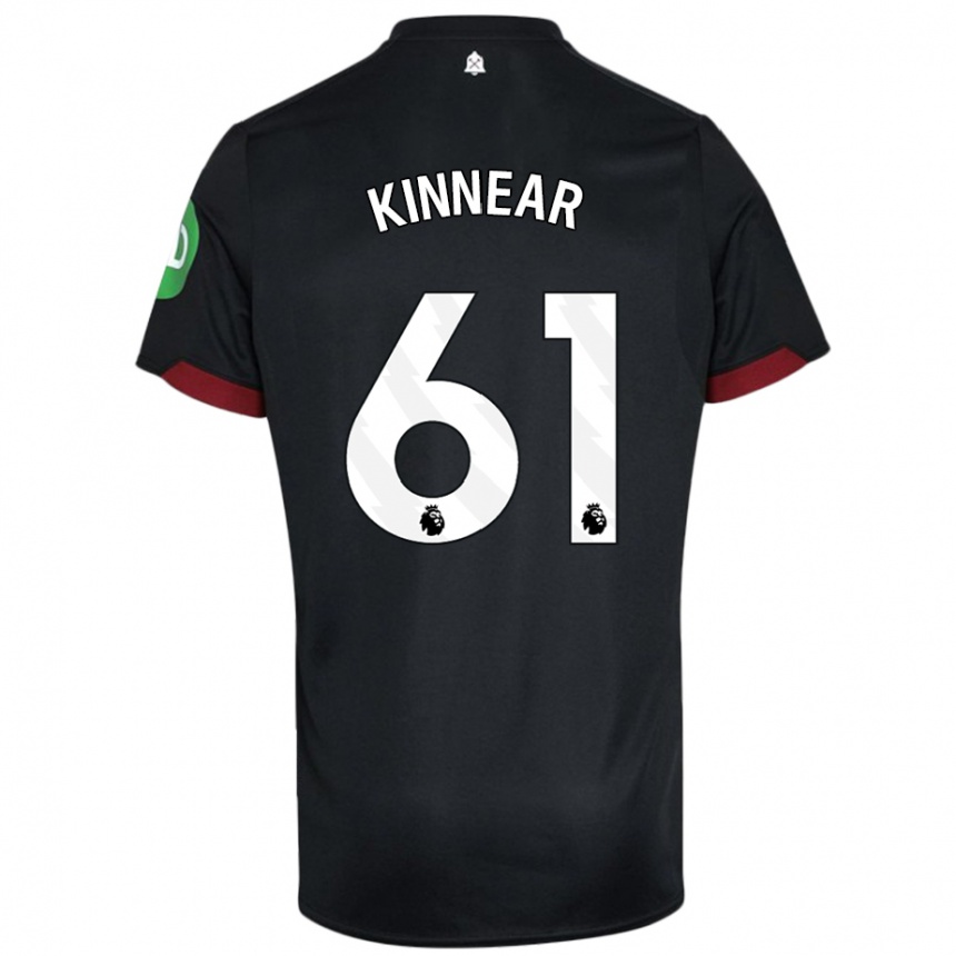 Kids Football Brian Kinnear #61 Black White Away Jersey 2024/25 T-Shirt Australia