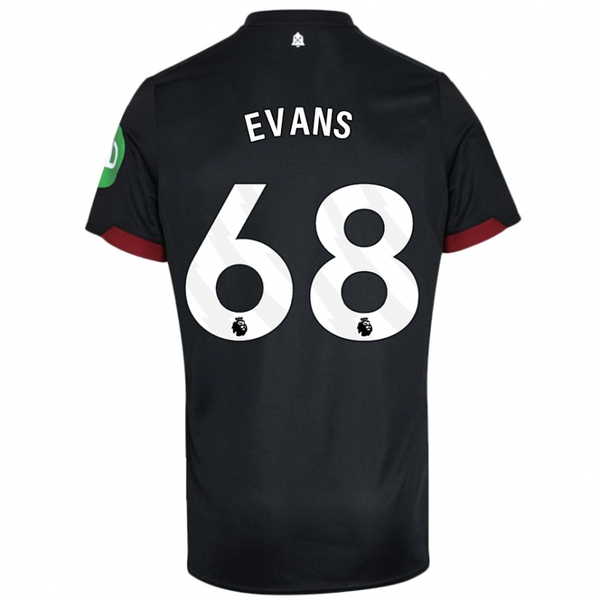 Kids Football Isaac Evans #68 Black White Away Jersey 2024/25 T-Shirt Australia