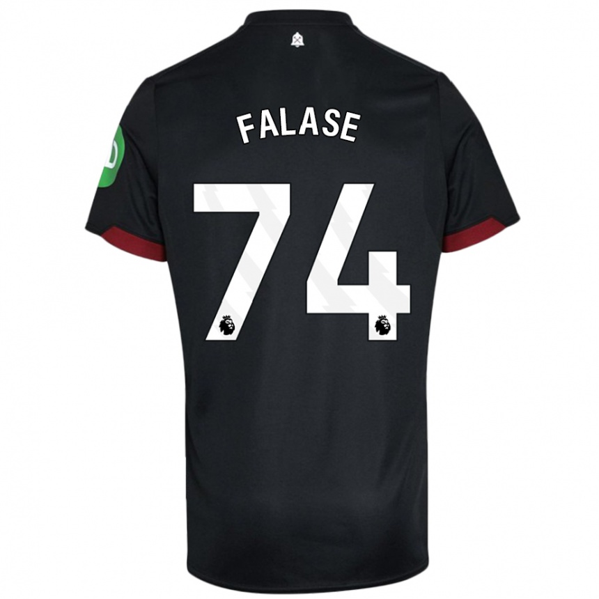 Kids Football Asher Falase #74 Black White Away Jersey 2024/25 T-Shirt Australia