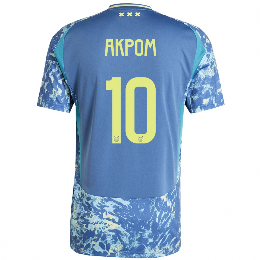 Kids Football Chuba Akpom #10 Grey Blue Yellow Away Jersey 2024/25 T-Shirt Australia