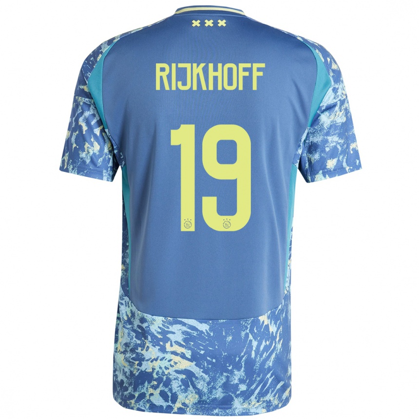 Kids Football Julian Rijkhoff #19 Grey Blue Yellow Away Jersey 2024/25 T-Shirt Australia