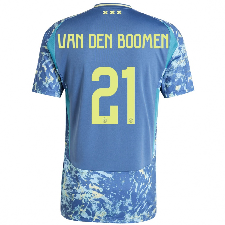 Kids Football Branco Van Den Boomen #21 Grey Blue Yellow Away Jersey 2024/25 T-Shirt Australia