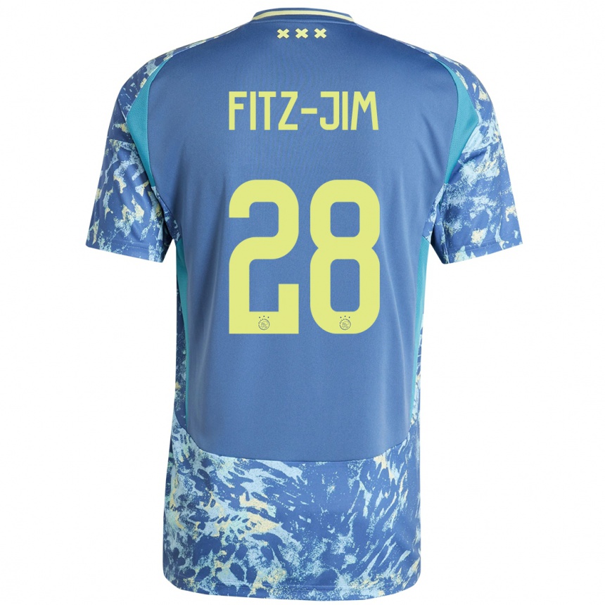 Kids Football Kian Fitz-Jim #28 Grey Blue Yellow Away Jersey 2024/25 T-Shirt Australia