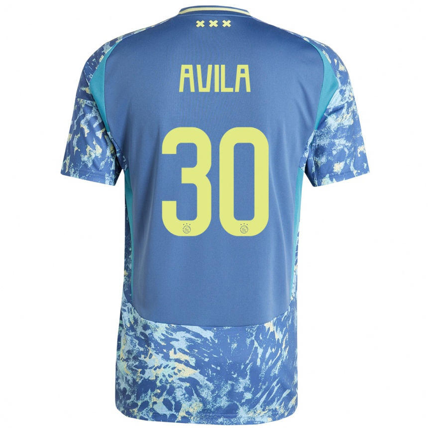 Kids Football Gastón Ávila #30 Grey Blue Yellow Away Jersey 2024/25 T-Shirt Australia