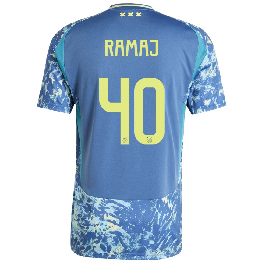 Kids Football Diant Ramaj #40 Grey Blue Yellow Away Jersey 2024/25 T-Shirt Australia