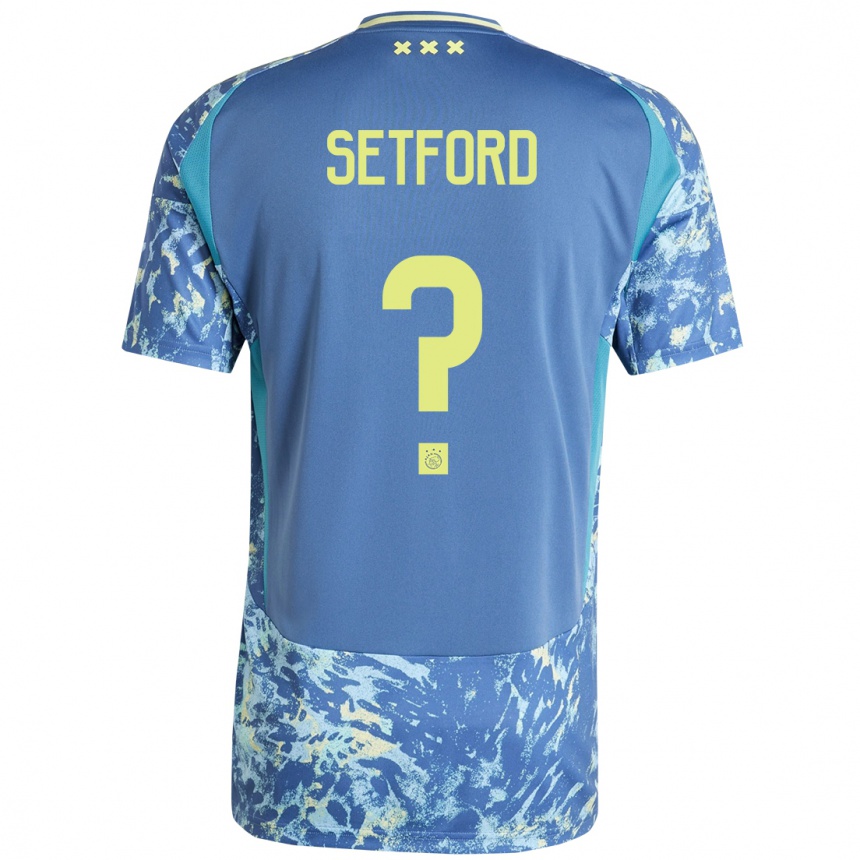 Kids Football Charlie Setford #0 Grey Blue Yellow Away Jersey 2024/25 T-Shirt Australia