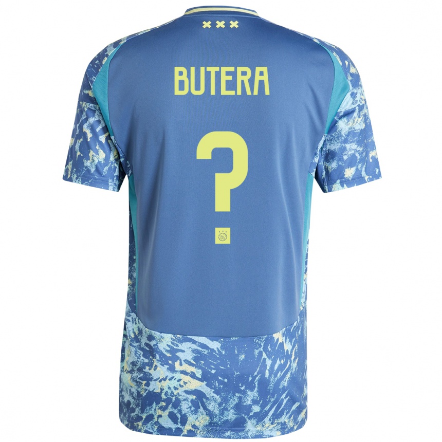 Kids Football Ethan Butera #0 Grey Blue Yellow Away Jersey 2024/25 T-Shirt Australia