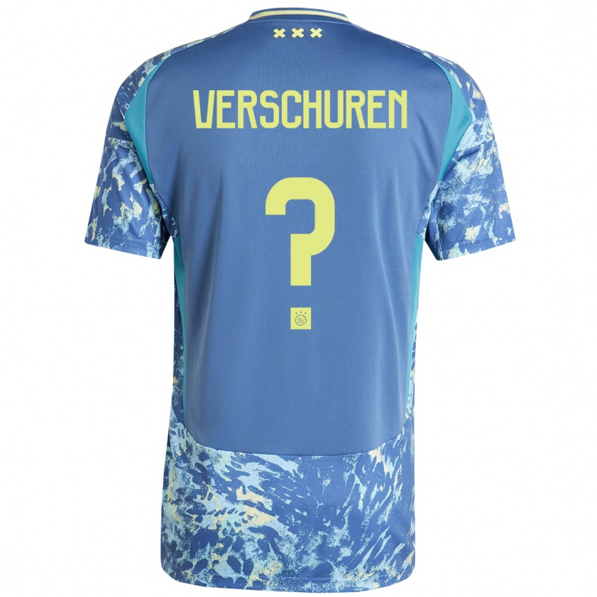 Kids Football Nick Verschuren #0 Grey Blue Yellow Away Jersey 2024/25 T-Shirt Australia