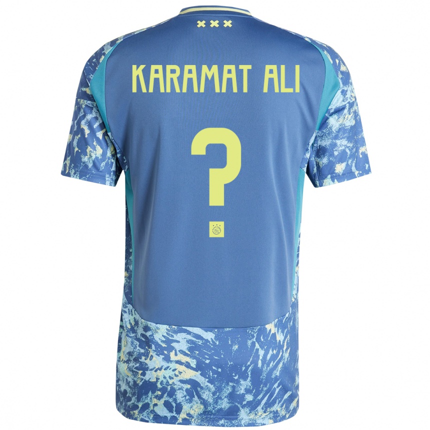 Kids Football Yaïr Karamat Ali #0 Grey Blue Yellow Away Jersey 2024/25 T-Shirt Australia