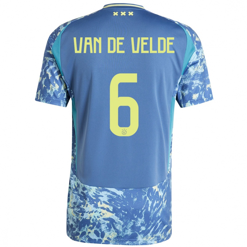 Kids Football Jonna Van De Velde #6 Grey Blue Yellow Away Jersey 2024/25 T-Shirt Australia