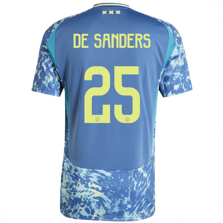 Kids Football Kay-Lee De Sanders #25 Grey Blue Yellow Away Jersey 2024/25 T-Shirt Australia