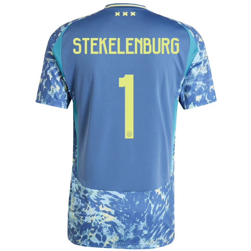 Kids Football Maarten Stekelenburg #1 Grey Blue Yellow Away Jersey 2024/25 T-Shirt Australia