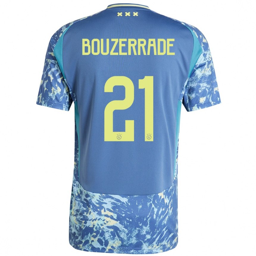 Kids Football Zaina Bouzerrade #21 Grey Blue Yellow Away Jersey 2024/25 T-Shirt Australia