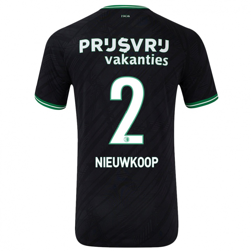 Kids Football Bart Nieuwkoop #2 Black Green Away Jersey 2024/25 T-Shirt Australia