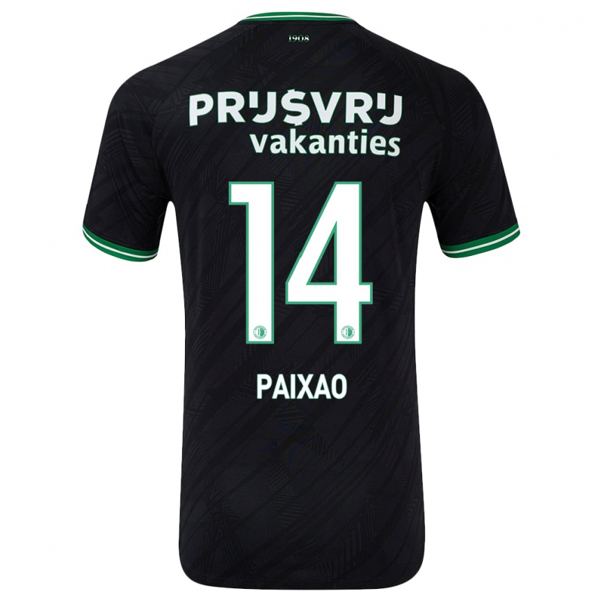 Kids Football Igor Paixão #14 Black Green Away Jersey 2024/25 T-Shirt Australia