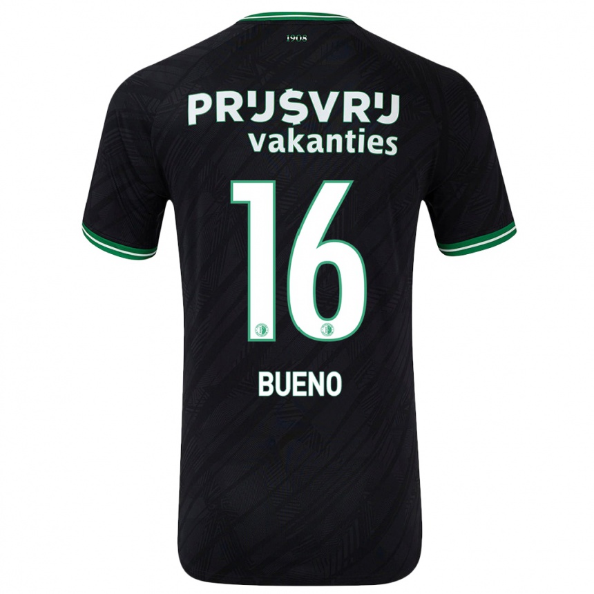 Kids Football Hugo Bueno #16 Black Green Away Jersey 2024/25 T-Shirt Australia