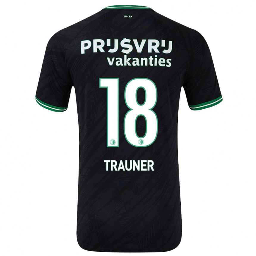 Kids Football Gernot Trauner #18 Black Green Away Jersey 2024/25 T-Shirt Australia