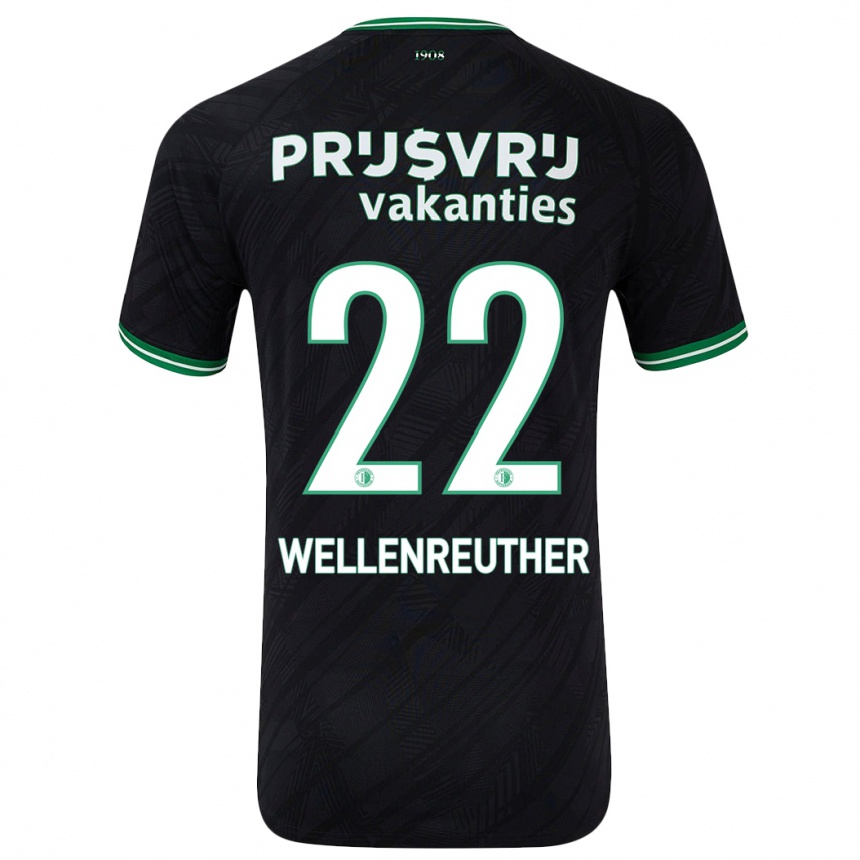 Kids Football Timon Wellenreuther #22 Black Green Away Jersey 2024/25 T-Shirt Australia