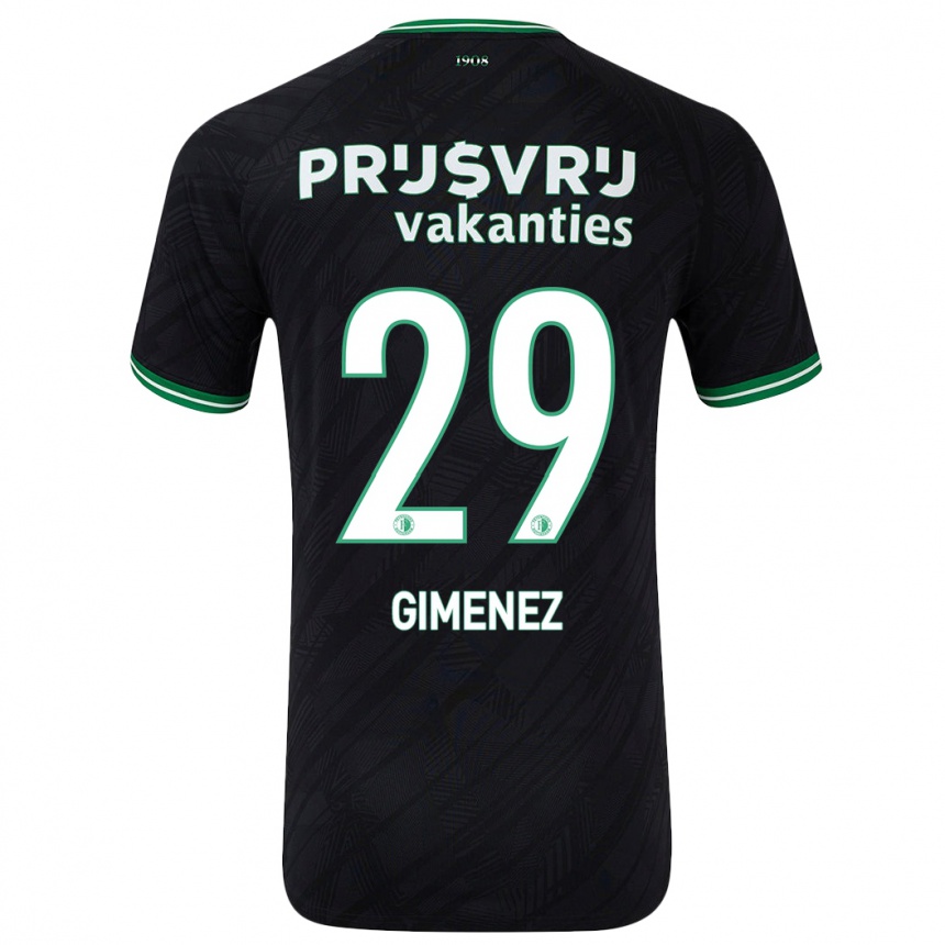 Kids Football Santiago Gimenez #29 Black Green Away Jersey 2024/25 T-Shirt Australia