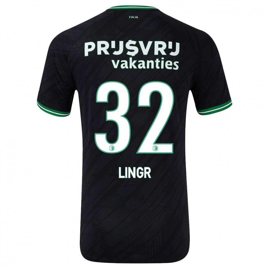 Kids Football Ondrej Lingr #32 Black Green Away Jersey 2024/25 T-Shirt Australia