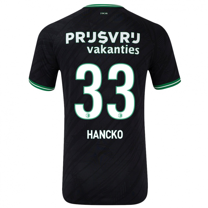 Kids Football David Hancko #33 Black Green Away Jersey 2024/25 T-Shirt Australia