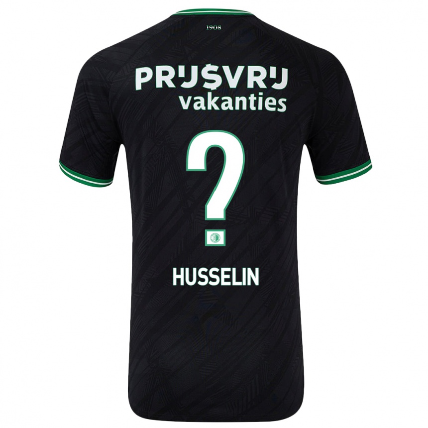 Kids Football Matéo Husselin #0 Black Green Away Jersey 2024/25 T-Shirt Australia