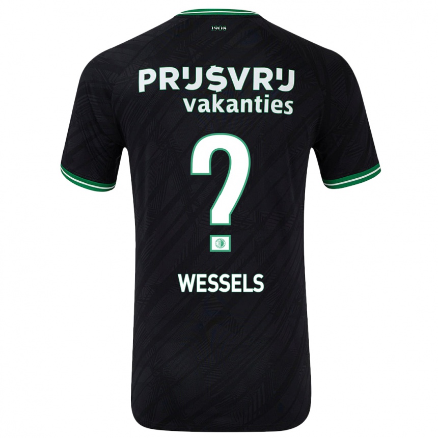 Kids Football Tijme Wessels #0 Black Green Away Jersey 2024/25 T-Shirt Australia