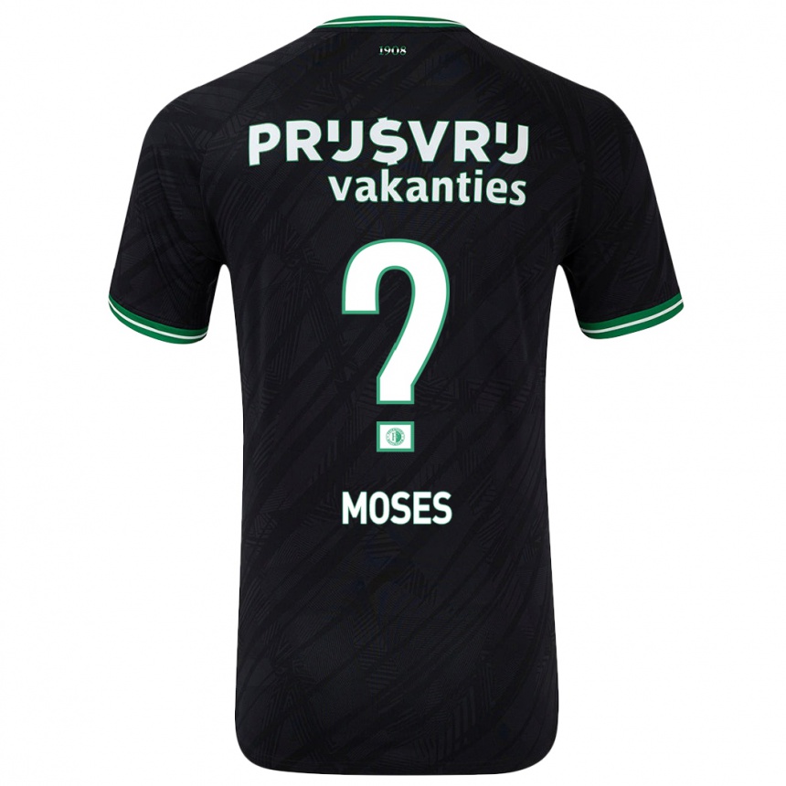 Kids Football Troy Moses #0 Black Green Away Jersey 2024/25 T-Shirt Australia