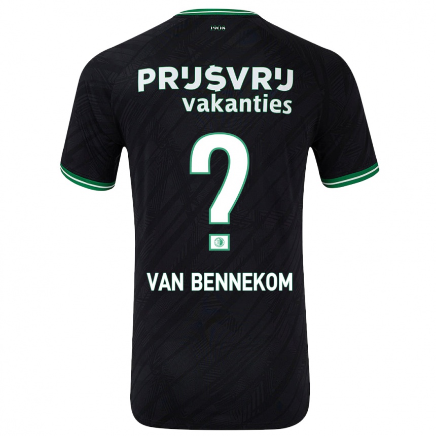 Kids Football Duron Van Bennekom #0 Black Green Away Jersey 2024/25 T-Shirt Australia