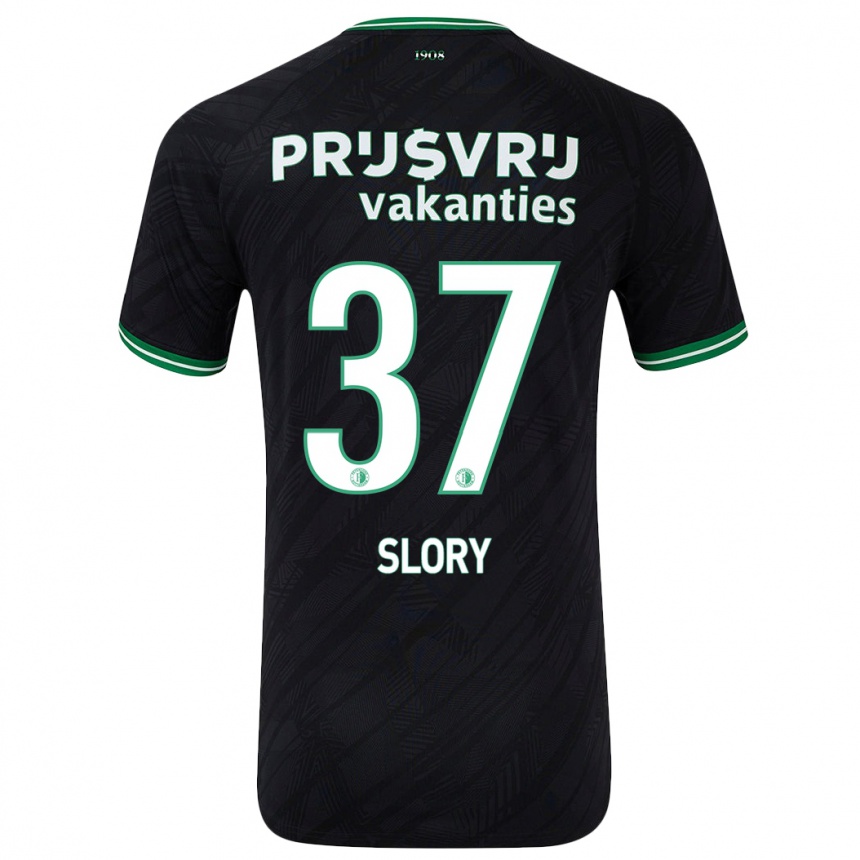 Kids Football Jaden Slory #37 Black Green Away Jersey 2024/25 T-Shirt Australia