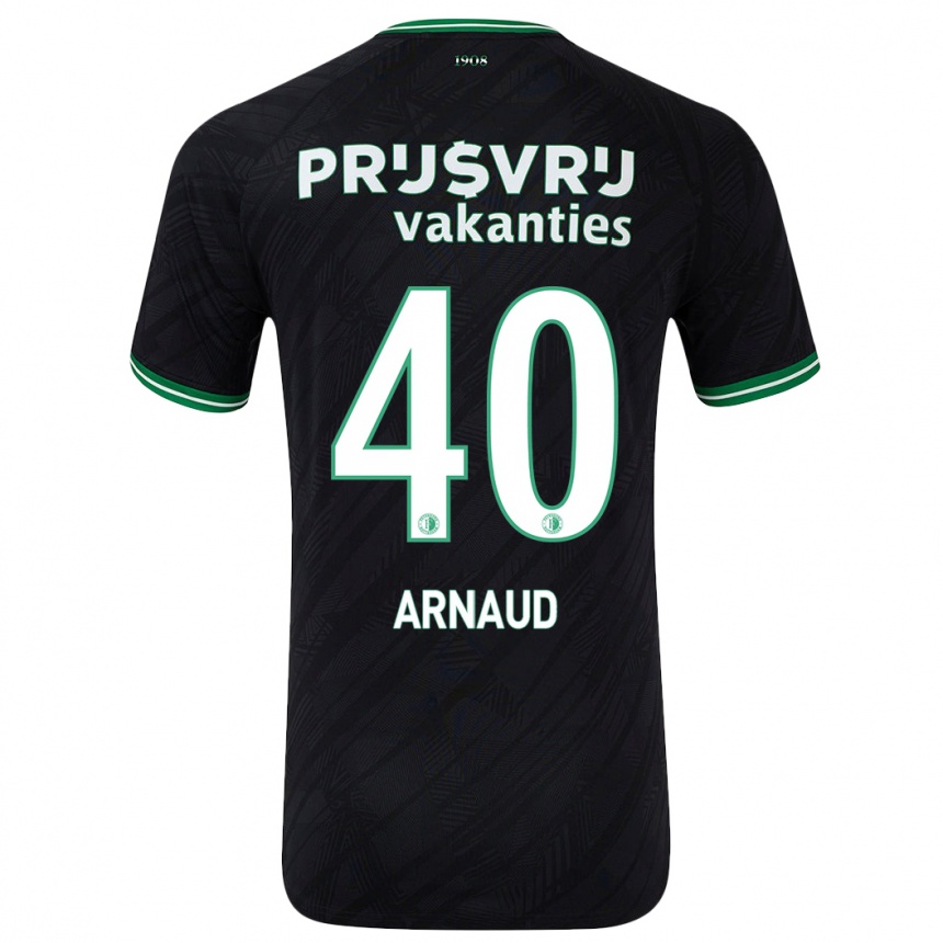 Kids Football Lugene Arnaud #40 Black Green Away Jersey 2024/25 T-Shirt Australia