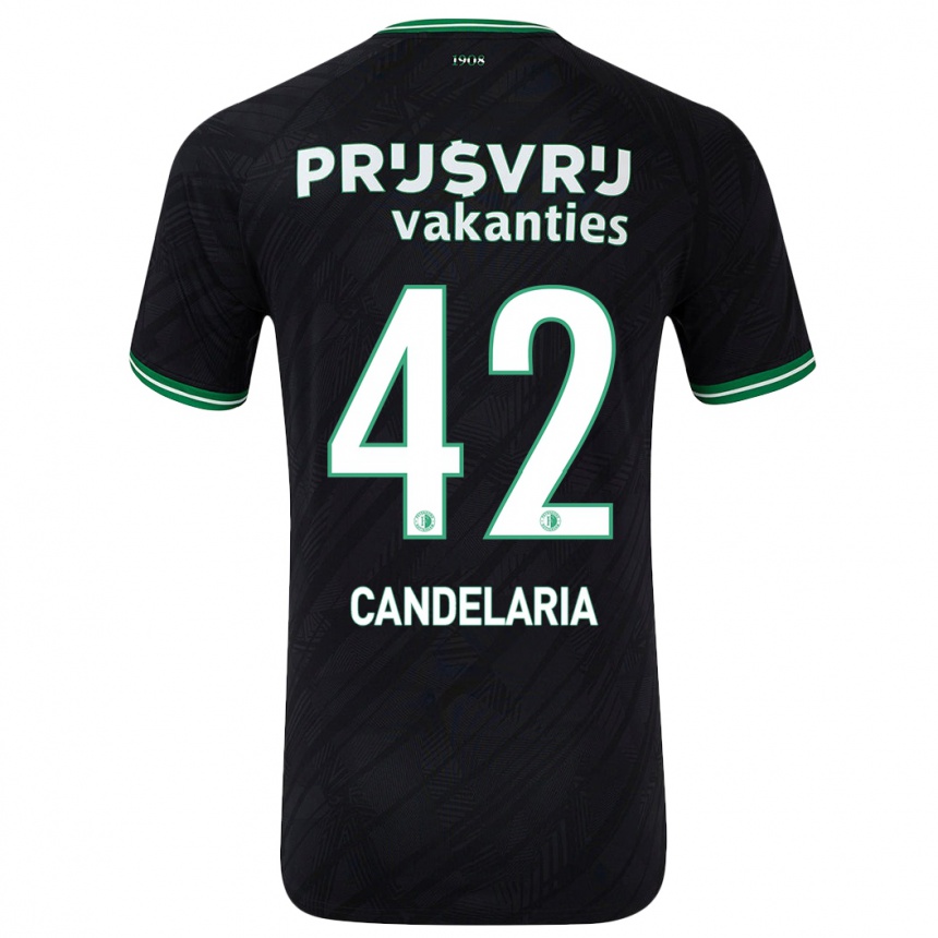 Kids Football Jayden Candelaria #42 Black Green Away Jersey 2024/25 T-Shirt Australia