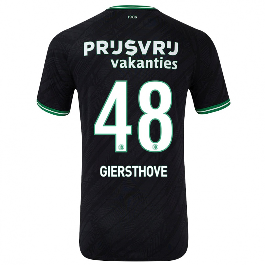 Kids Football Djomar Giersthove #48 Black Green Away Jersey 2024/25 T-Shirt Australia